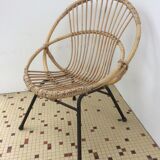 Set of 4 Rattan armchairs