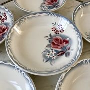 Lot of 6 hollow plates cap digoin sarreguemines model "lot" 30s