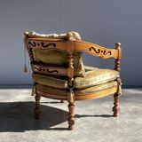 Giorgetti / classic armchair in art deco style / italy 1970s