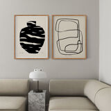 Pair of giclee prints. Abstract wall art set of two, 50x70
