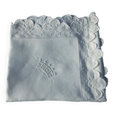 scalloped pillowcase decorated with a baron's crown