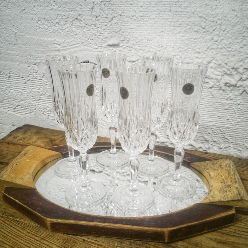 Rcr crystal champagne flute, 6-piece box