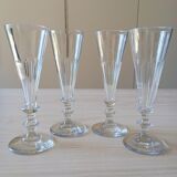 Set of 4 crystal champagne flutes