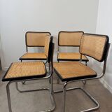 Set of 4 Marcel Breuer Cesca chairs made in Italy.