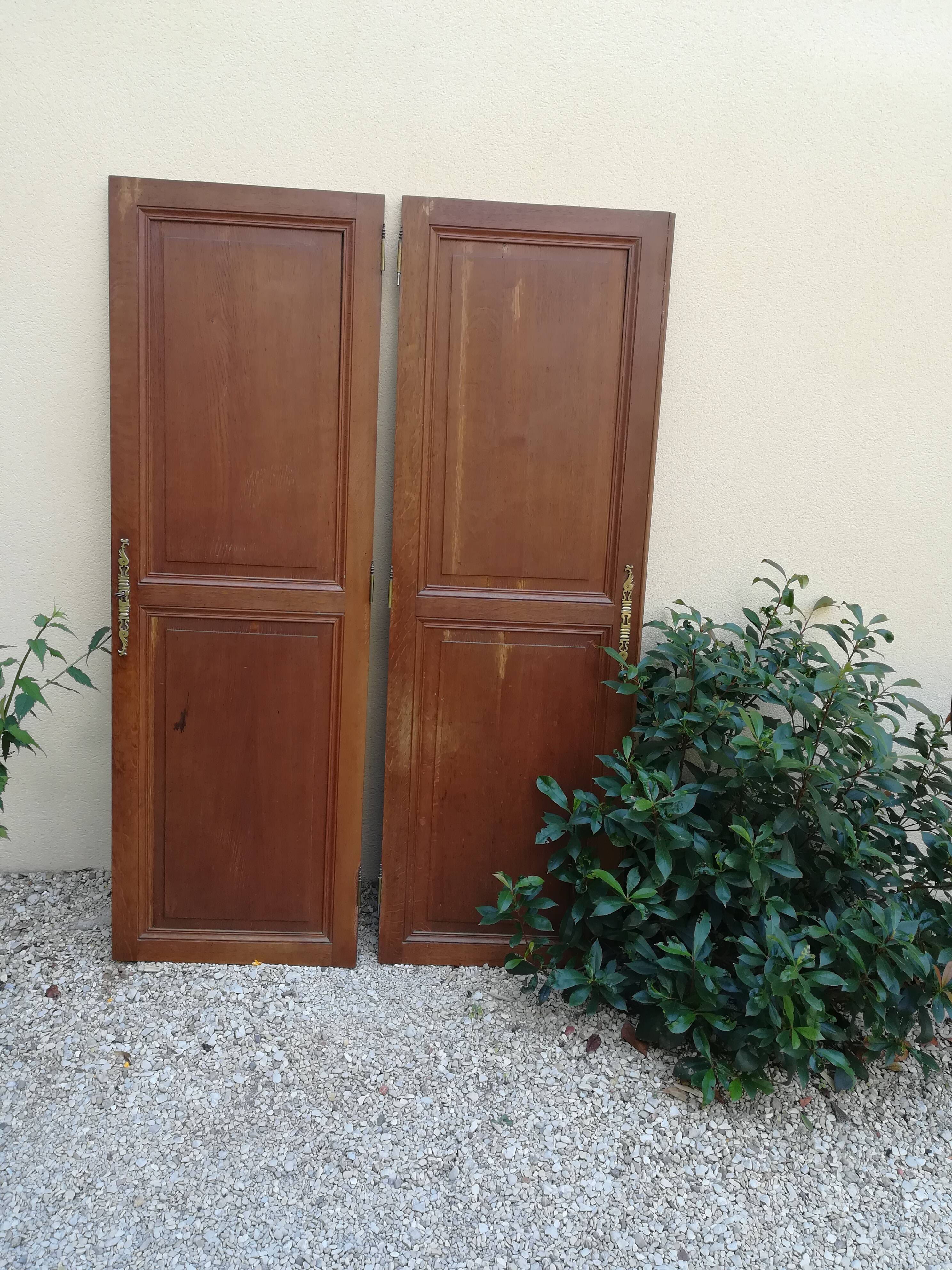 Pair of oak cabinet doors