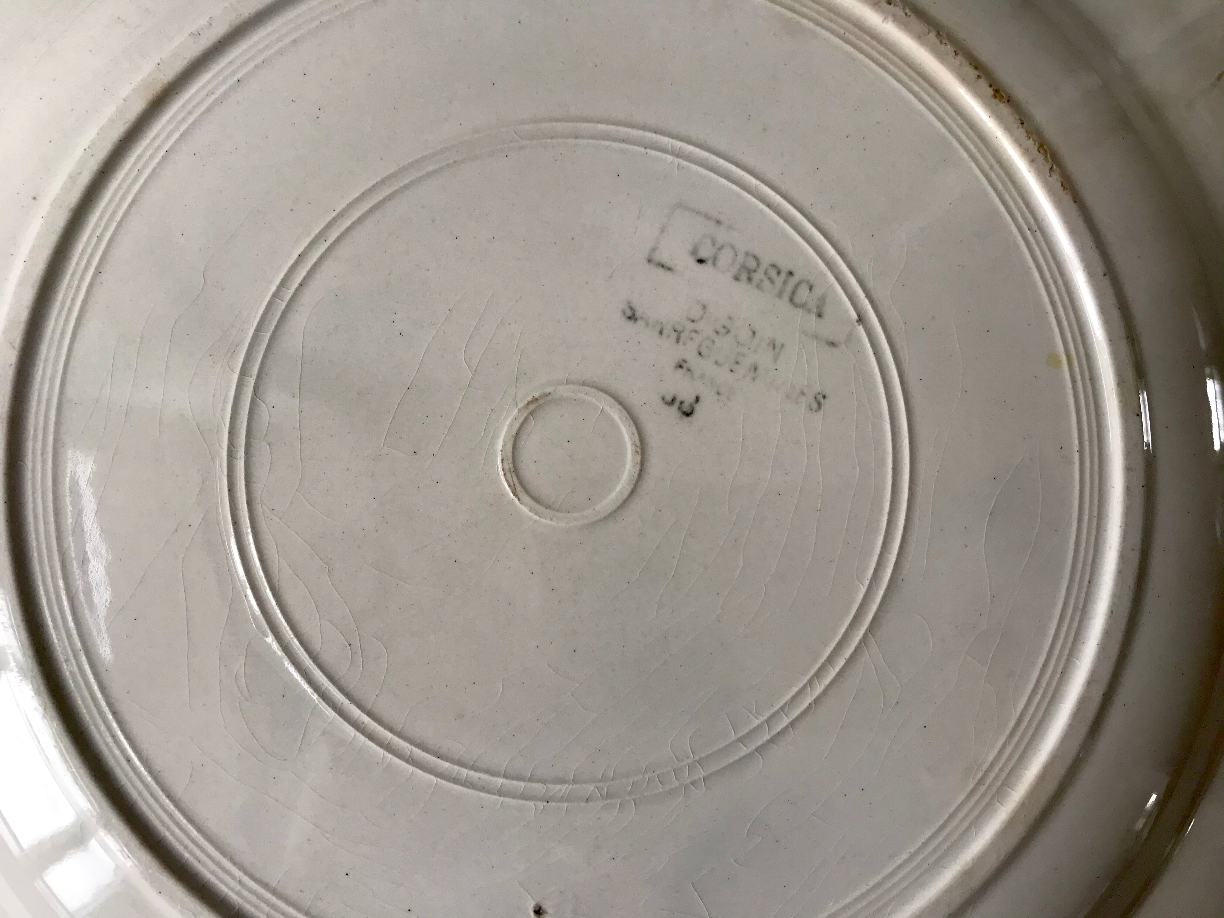 Round dish Digoin Sarreguemines model Corsica 40s