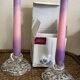 Superb pair of crystal candlesticks model "Organdi" by Crystal d'Ar.