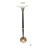 Lampadaire en verre, hêtre et laiton, Italie