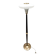 Elegant Glass, Beech and Brass Floor Lamp, Italy