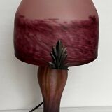 Mushroom lamp in frosted stained glass