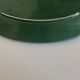 XXXL oval earthenware centerpiece dish with pearl decor, green covered, 1960s