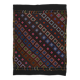 Large vintage Turkish kilim, graphic blue and pink, 282 x 203 cm.