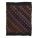 Large vintage Turkish kilim, graphic blue and pink, 282 x 203 cm.