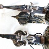 Medieval wrought iron wall lights / antique medieval lighting.