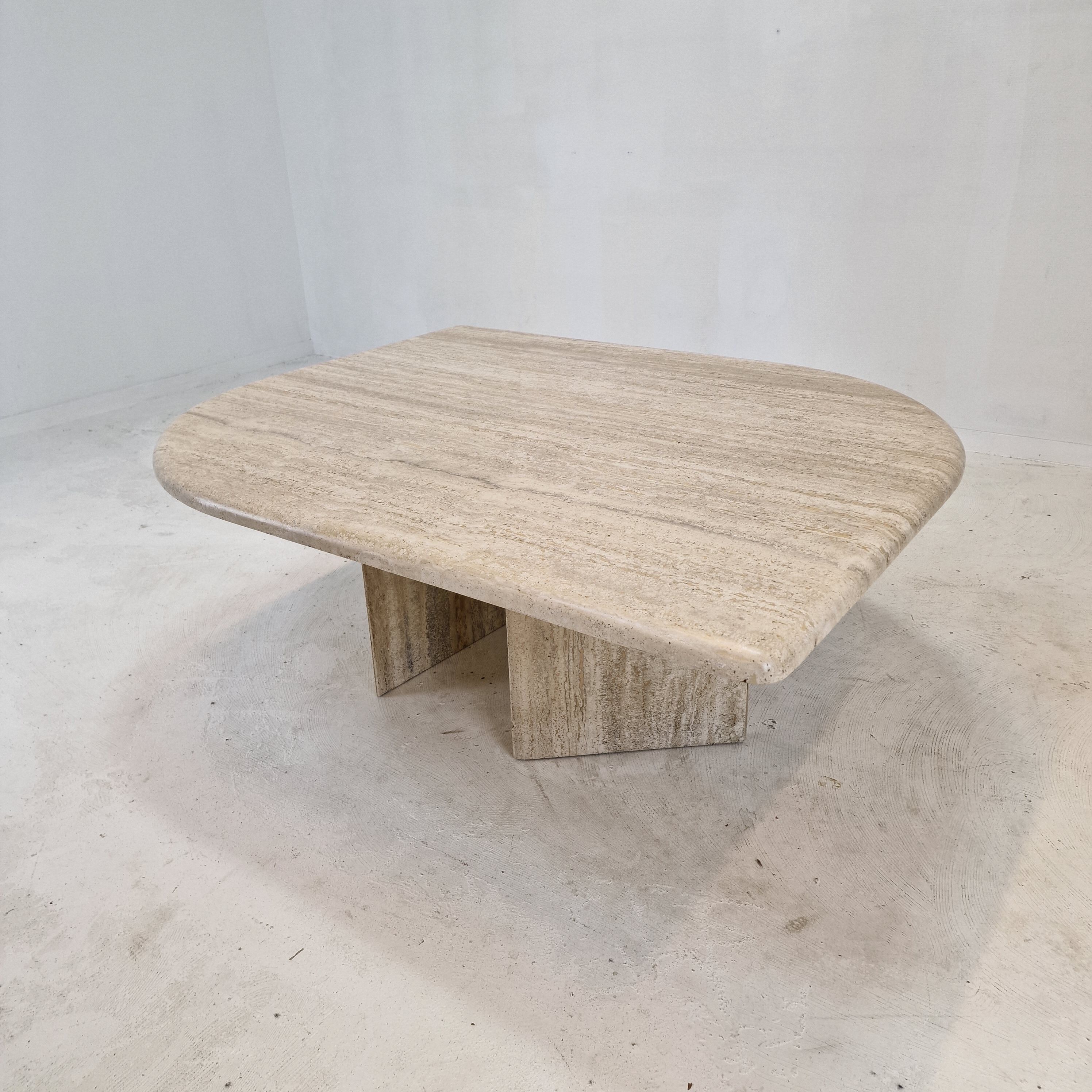 Italian travertine coffee table, 1980's