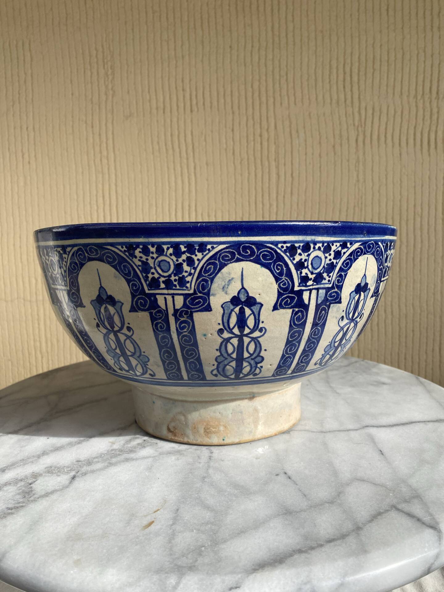 Ancien grand plat tarbouche marocain XIXeme