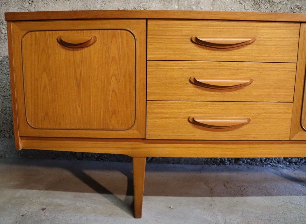 Enfilade scandinave en bois blond 1960