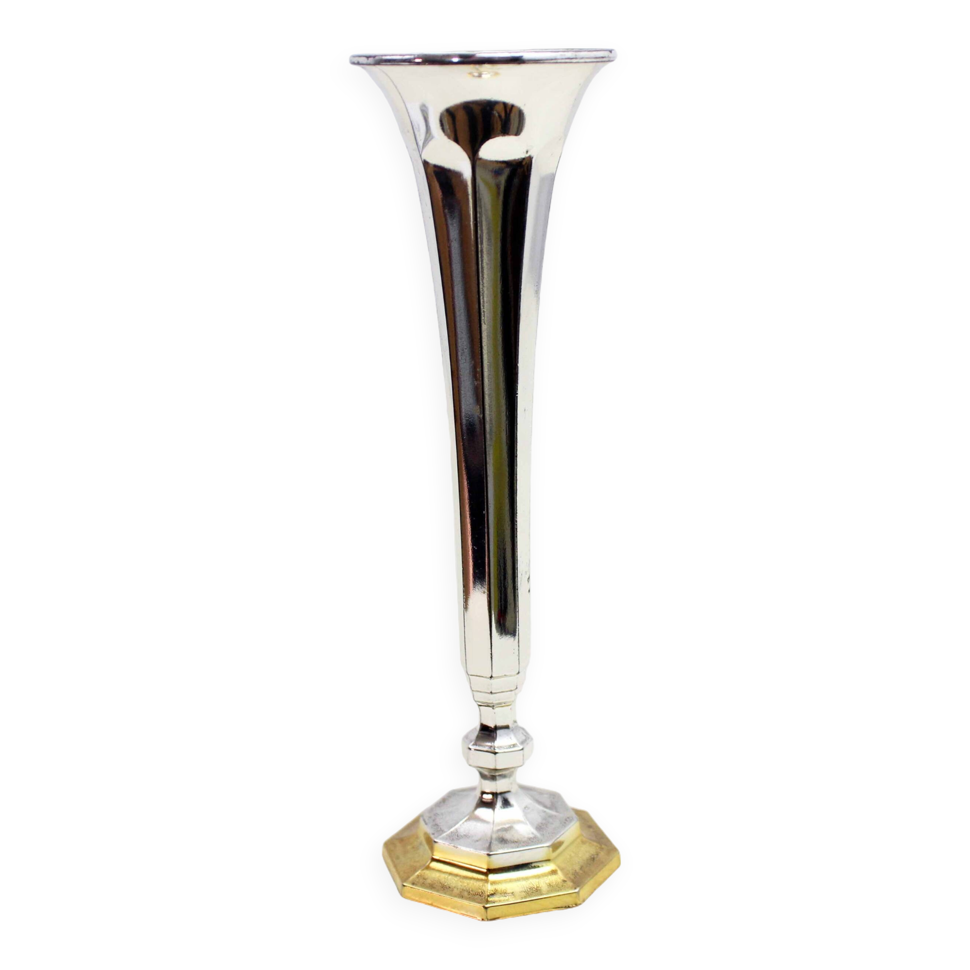BMF silver metal soliflore vase