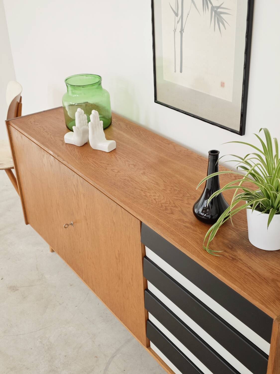 Black and white U 460 sideboard by Jiri Jiroutek for Interier Praha 1960