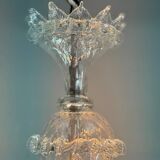 Venetian chandelier in colorless Murano glass with 6 light arms circa 1940