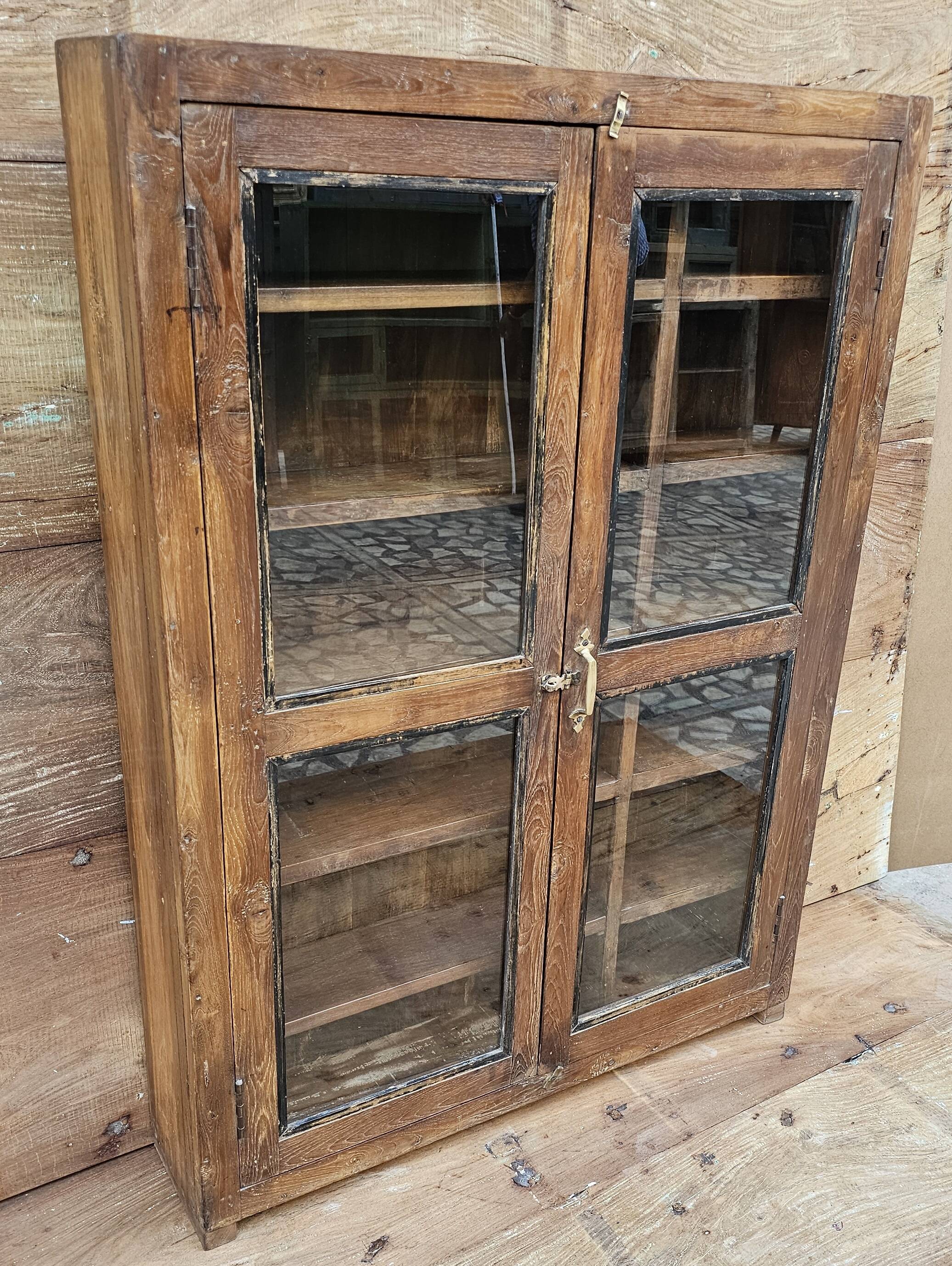 Old Burmese teak display case