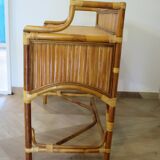 Vintage console/desk made of natural woven rattan, 1960s