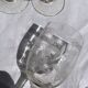 Verres  à pieds 12 cm gravure feuillage