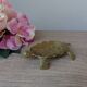 Petit cendrier tortue en laiton sculpté vintage