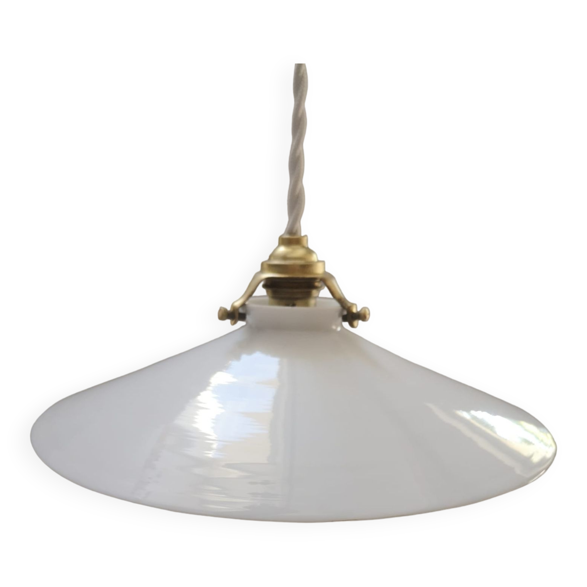 Suspension en opaline art déco 1930