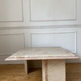 Square coffee table in vintage marble