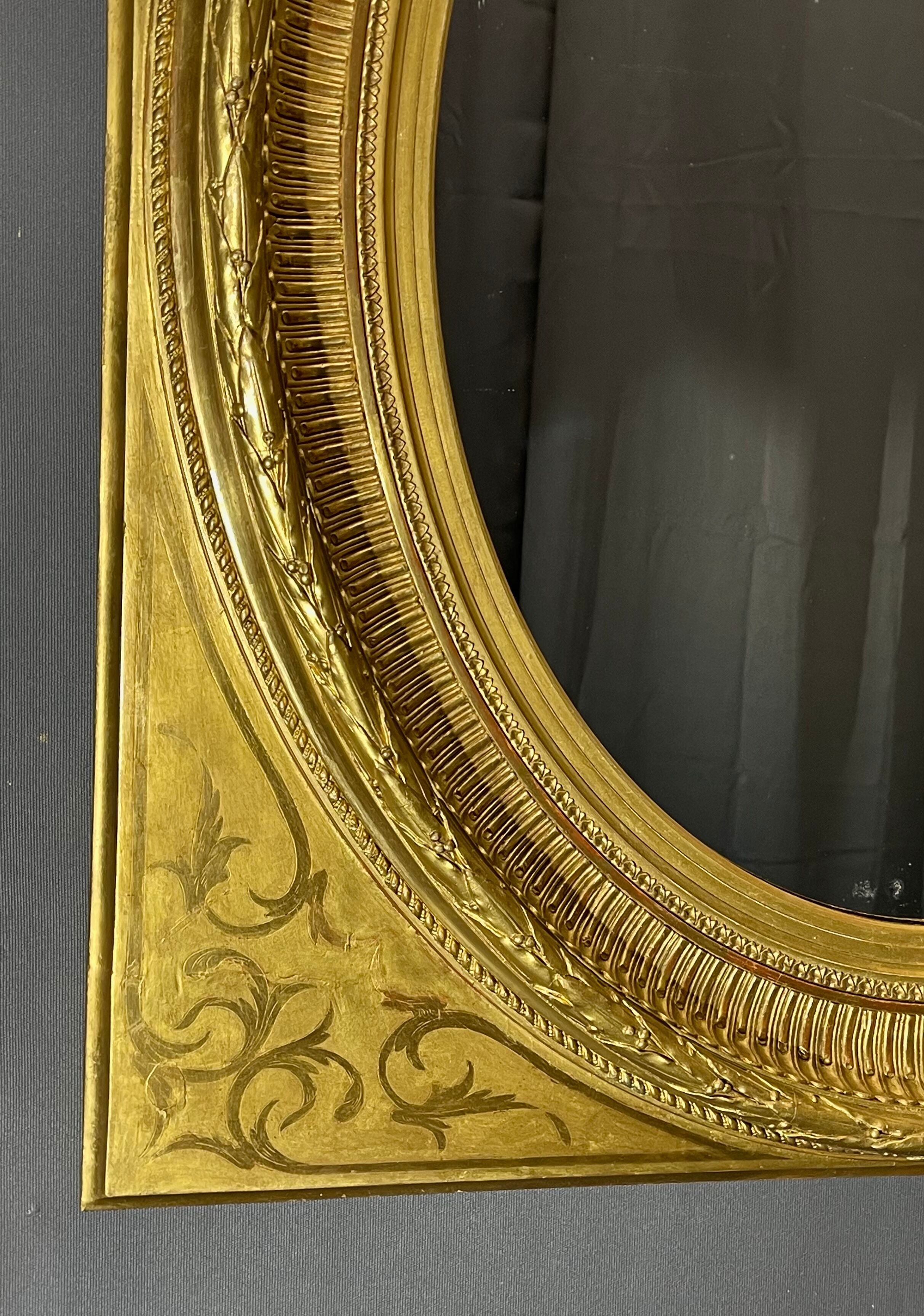 Miroir h88 x76 cm époque napoléon iii doute feuille d’or bon état