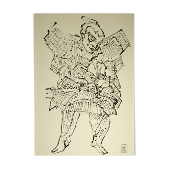 Alain le yaouanc (né en 1940), sans titre, 1993. dessin monotype à la gouache noire.
