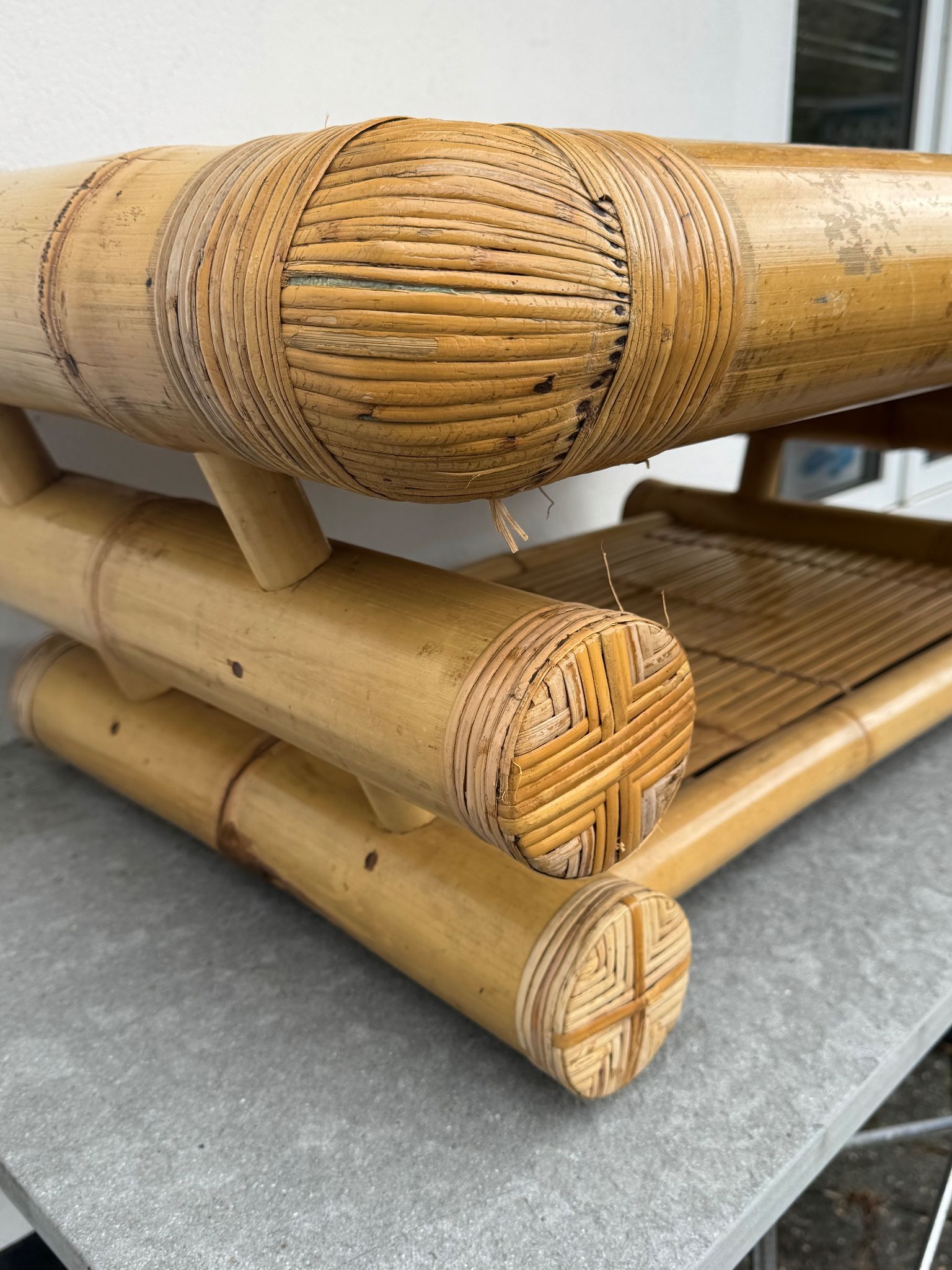 Vintage Bamboo Salon Table