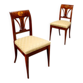 Antique Empire chairs in cherry and walnut, Austria, 19th century.