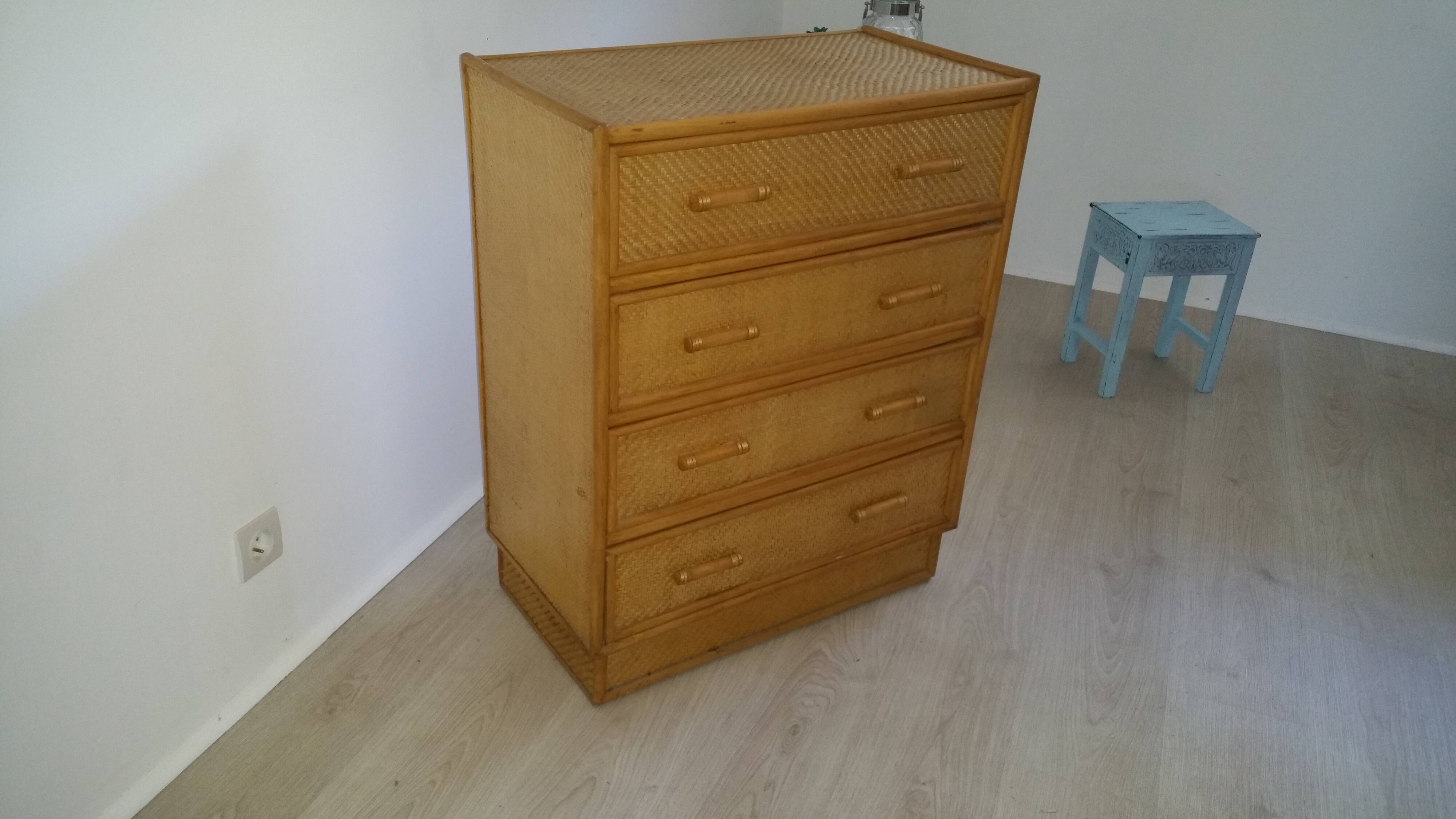 Rattan dresser 1950