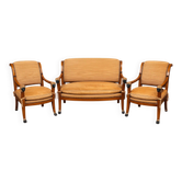 Canapé et fauteuils de conversation néoclassiques de Maison Rémy Paris, France, 1986, set de 3