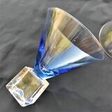 DESIGN GLASSES handcrafted in color :1 set of 2 glasses PINK AND 2 glasses BLUE