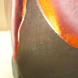 Raku ceramic vase, brutalist, gilded, design by Tony Evans