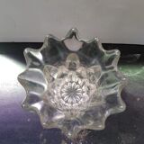 Ancien vase verre moulé transparent forme bulles décoration vintage