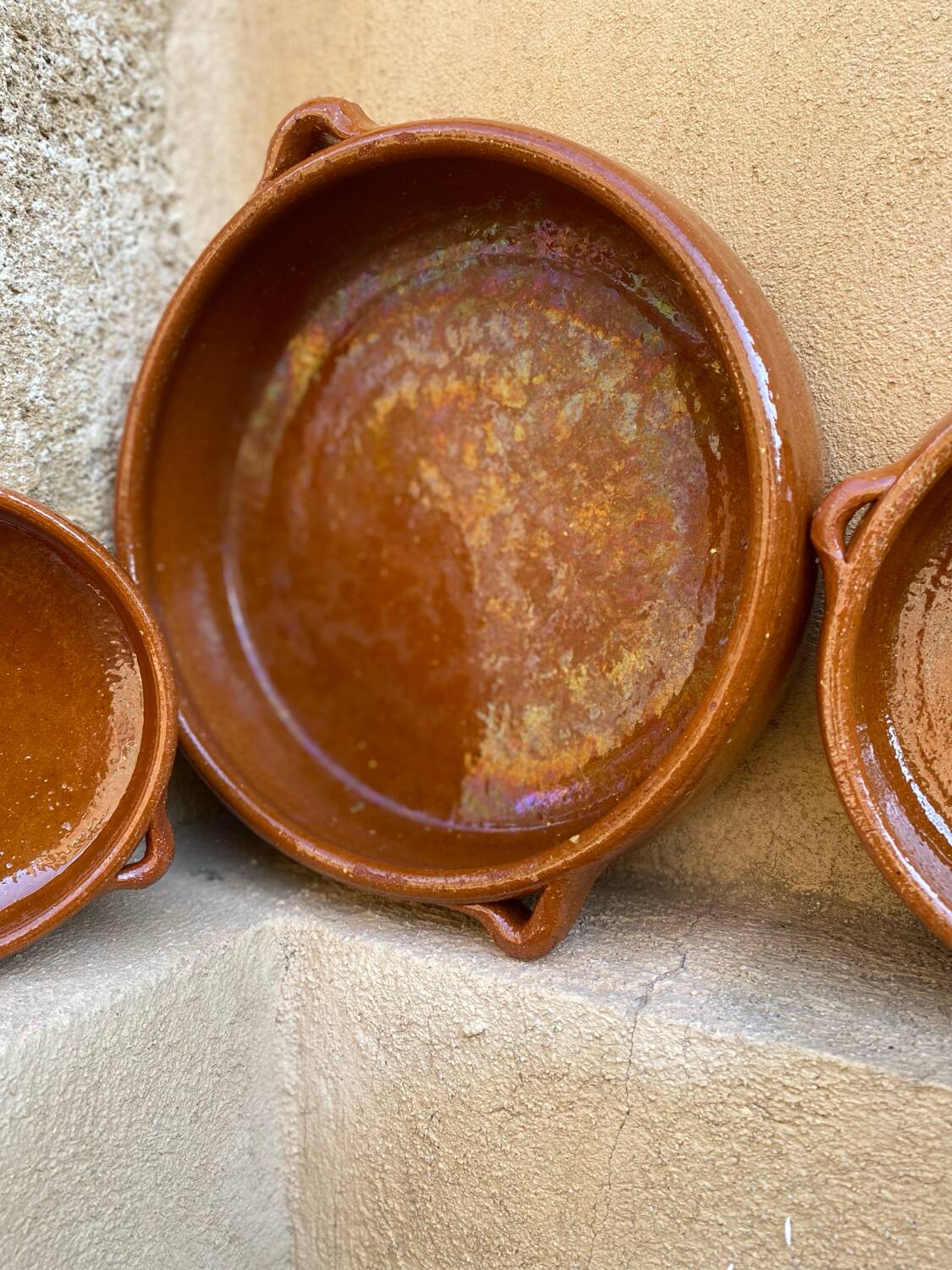 Ensemble de 3 plats en terre cuite