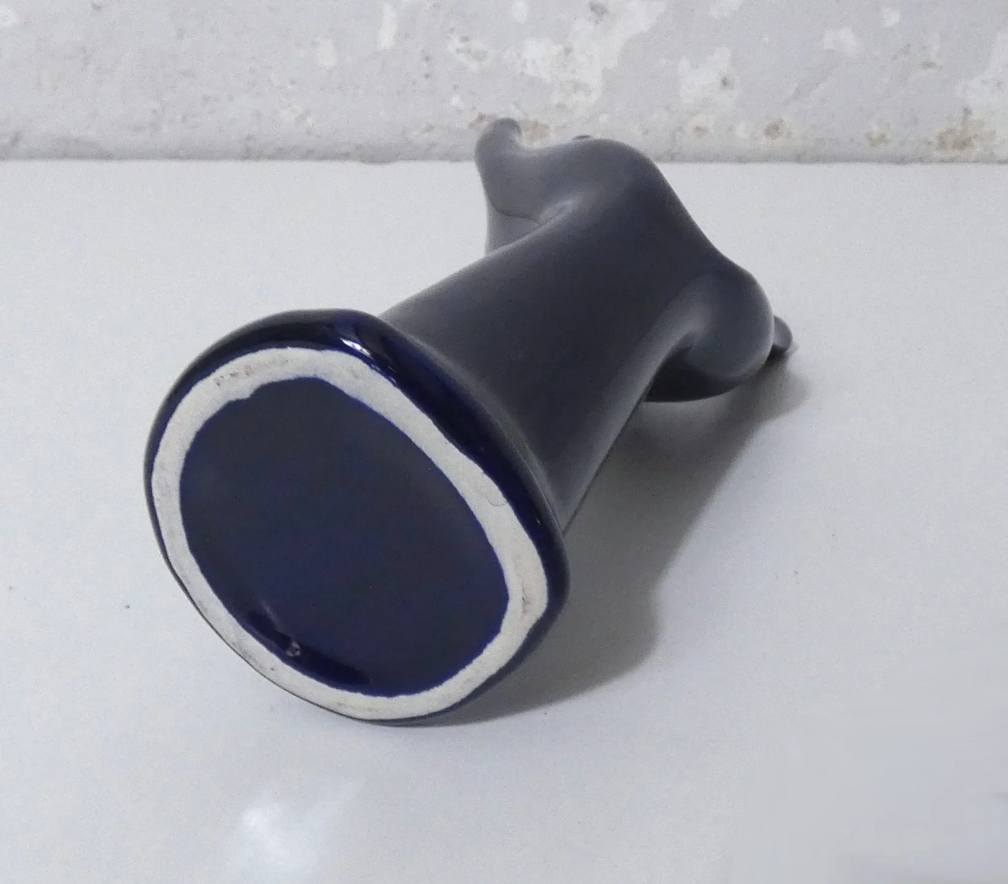 blue vintage ceramic ring holder vase jewellery stand