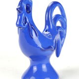 Vintage blue ceramic rooster edited by The Caves of Dieulefit