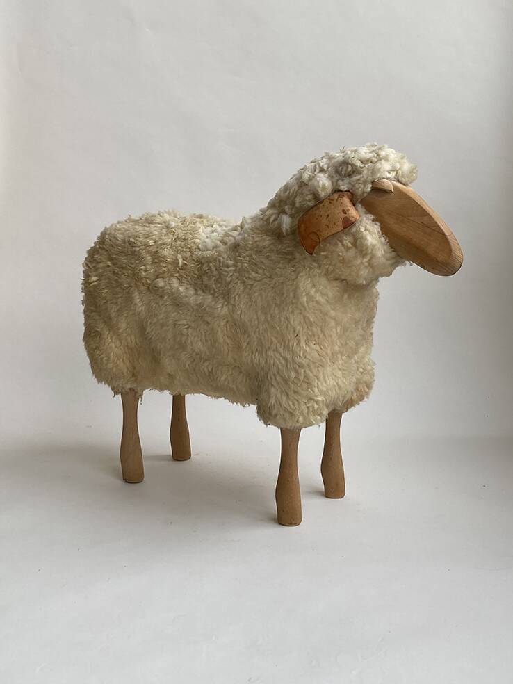 Vintage design sheep stool 1970