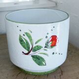 Ceramic flowerpot with floral decoration, 1950-60