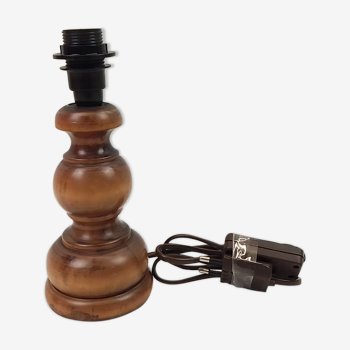Pied de lampe rustique en bois 20,5 cm