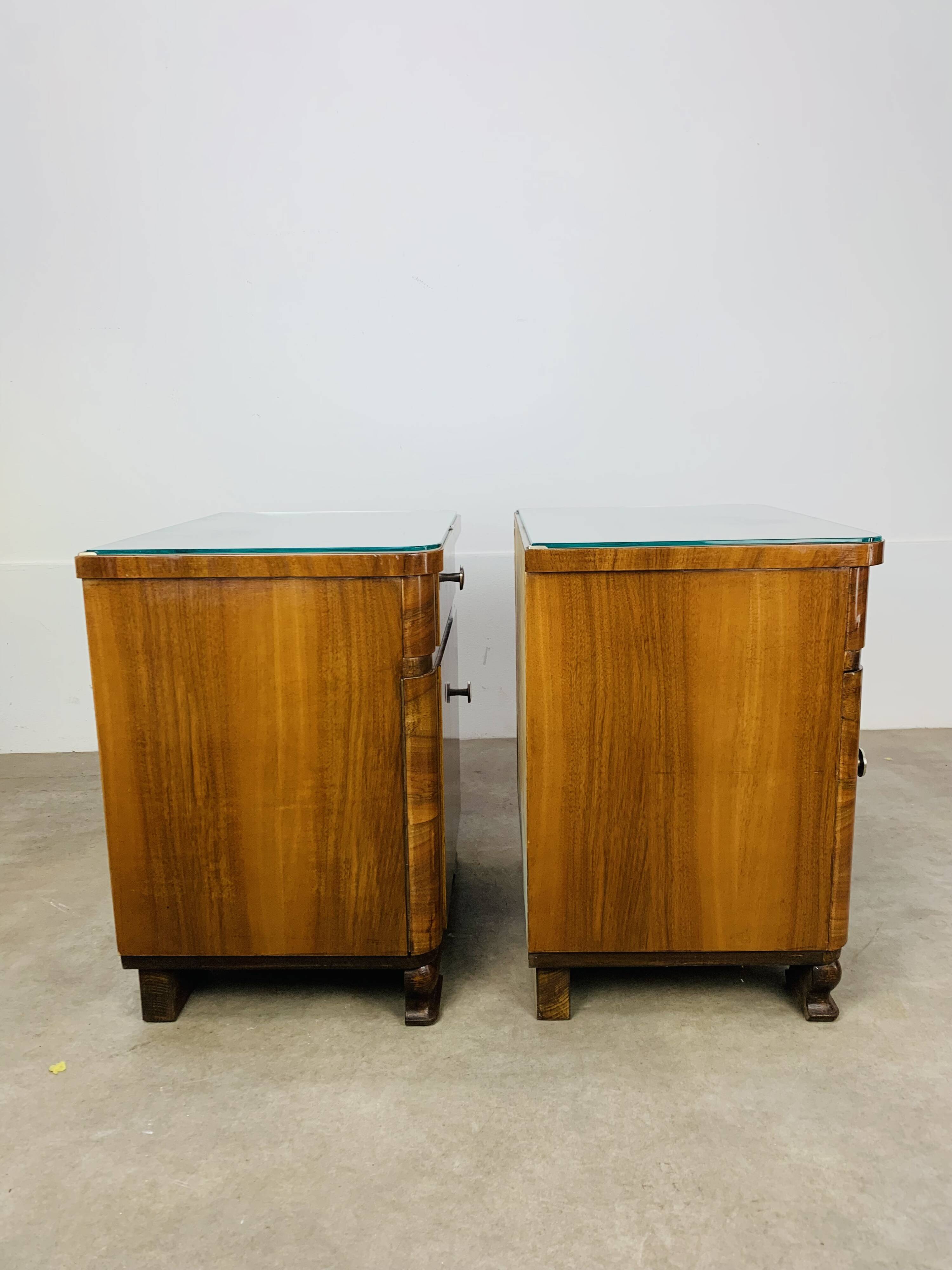 Pair of Art Deco bedside tables, 1930s