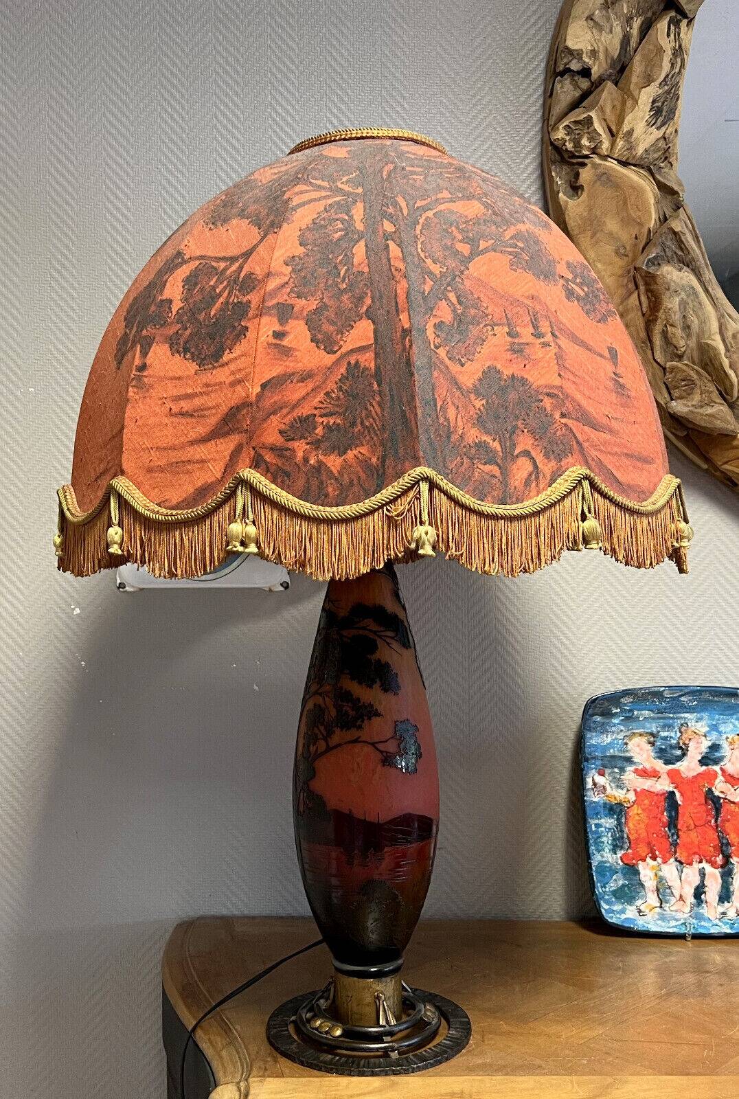 Glass paste lamp from the Art Nouveau period around 1900