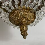 Ceiling lamp basket grapevine and gilded bronze 25 cms