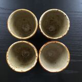 Lot of 4 flamed sandstone cups