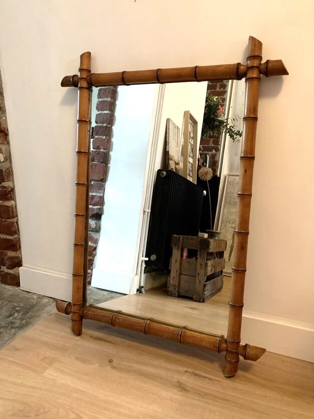 Antique bamboo mirror